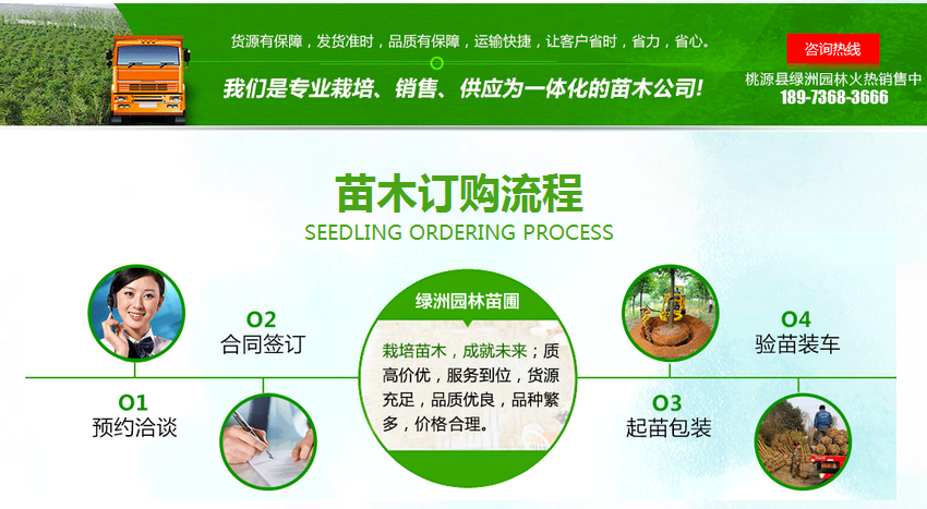 營(yíng)銷型網(wǎng)站成功案例——桃源縣綠洲園林苗圃
